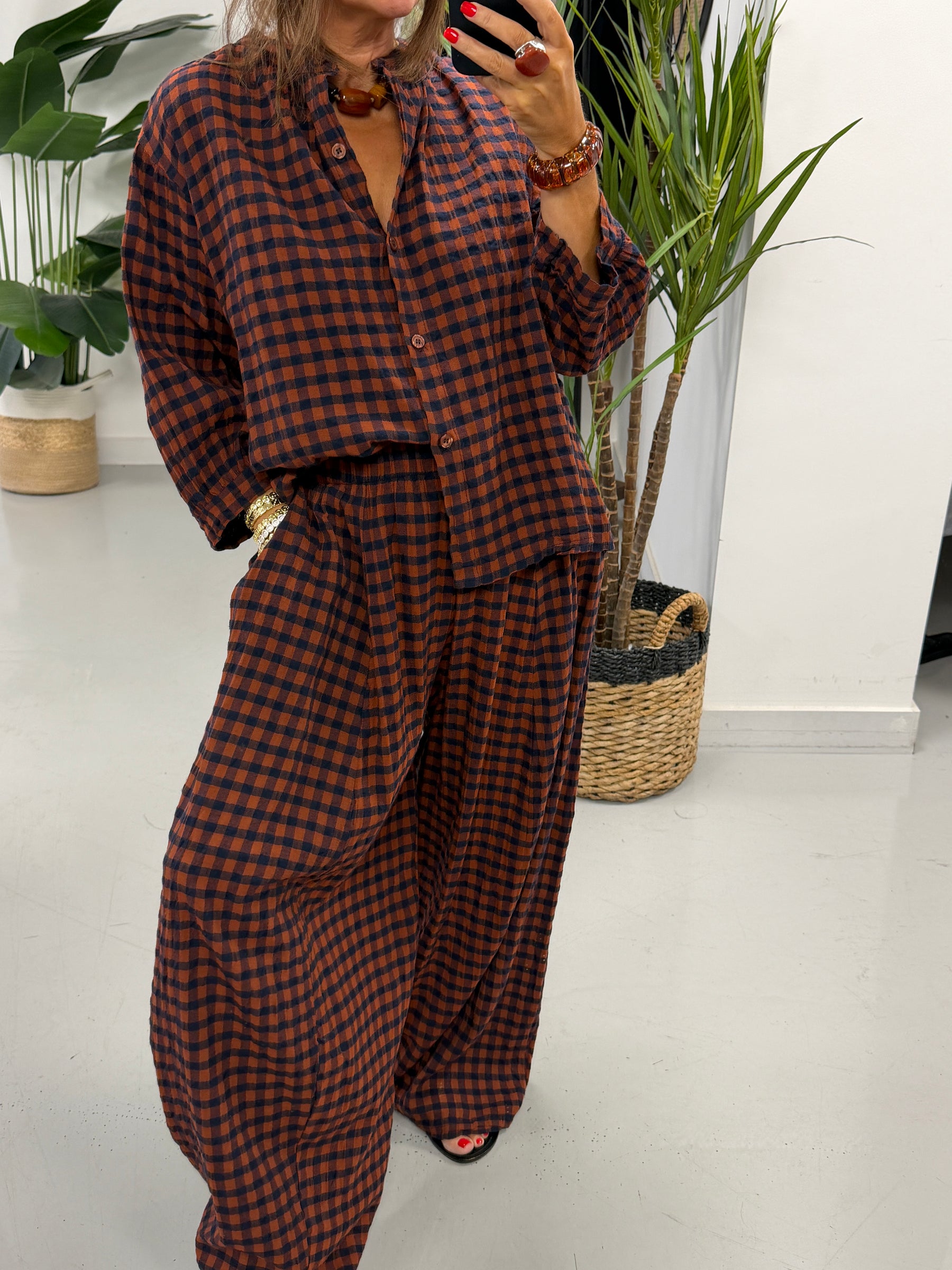 The Autumn Check Shirt - Rust/Navy