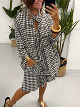 Gingham Military Jacket - Chocolate