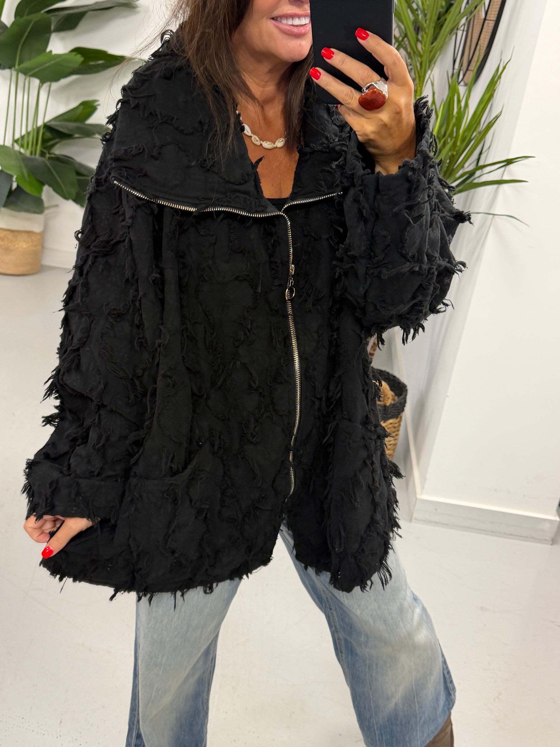 Shelby Shaggy Jacket - Black