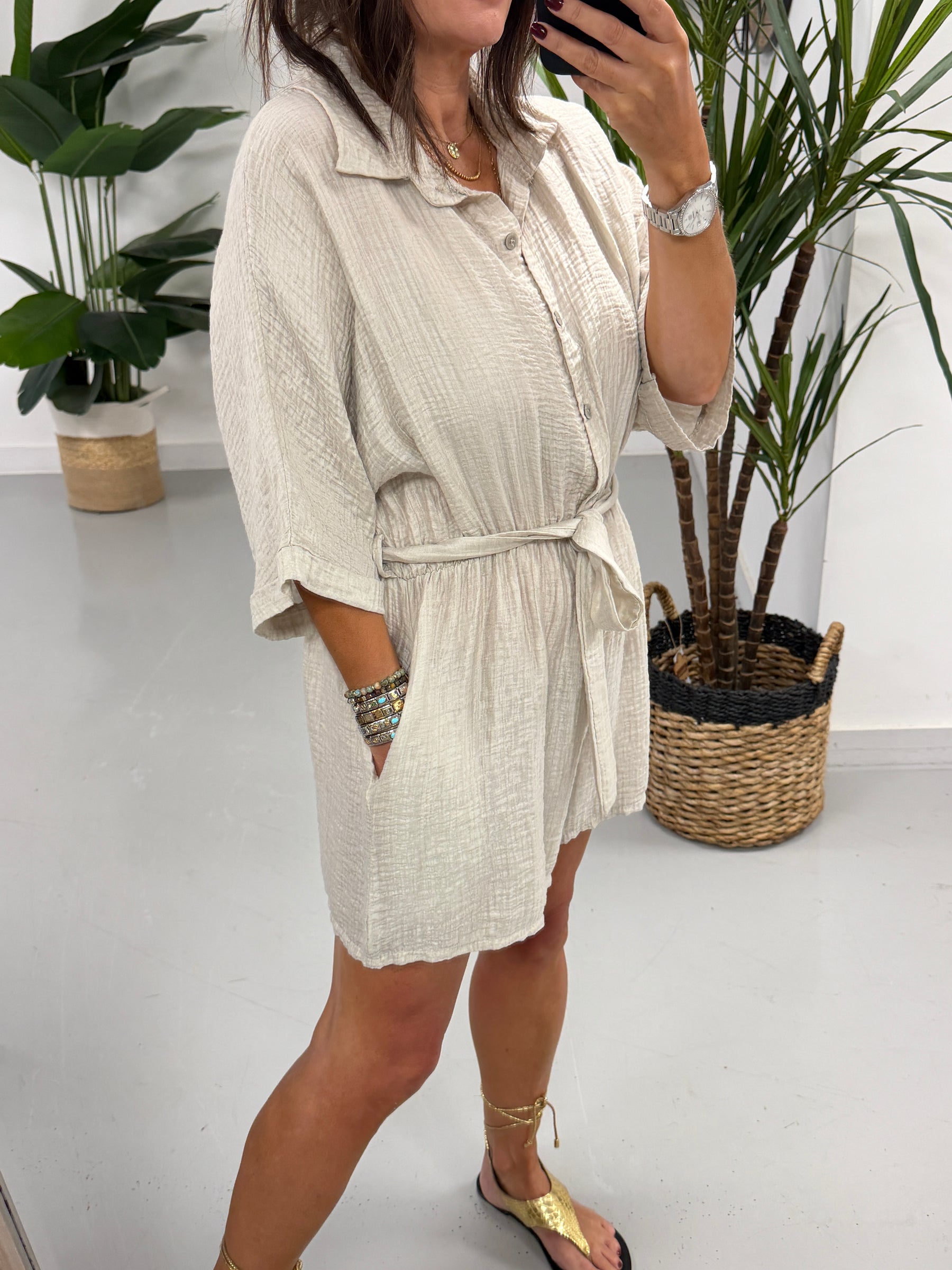 The Valencia Playsuit - Cream