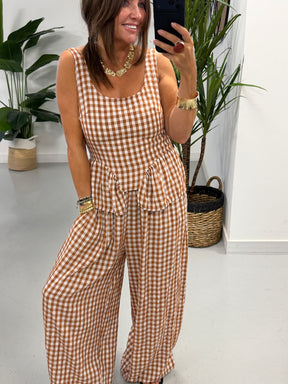 Summer Check Two Piece - Apricot