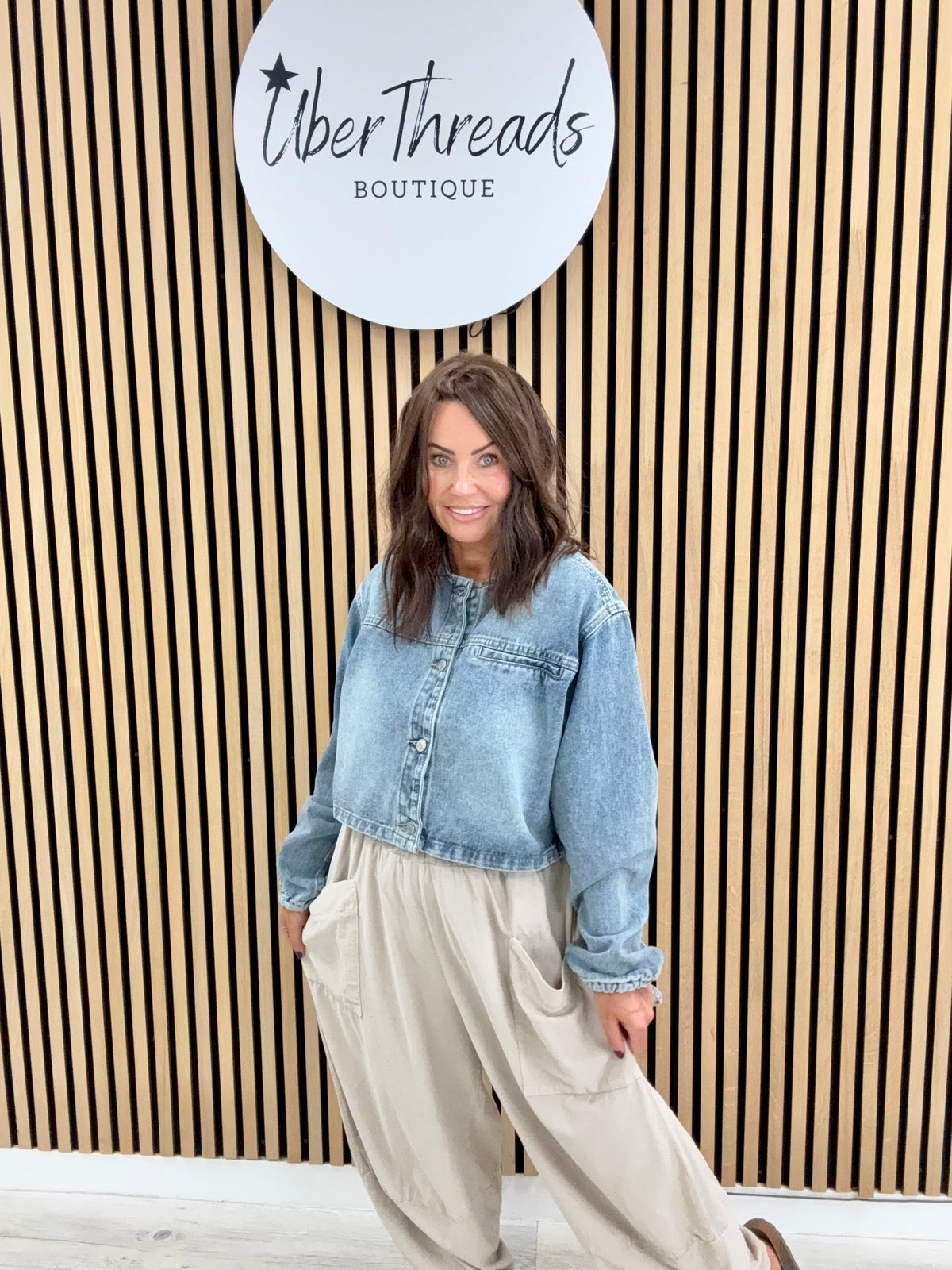 Tie Back Denim Shacket