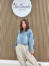 Tie Back Denim Shacket