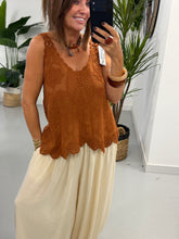 Cotton Patterned Vest - Rust