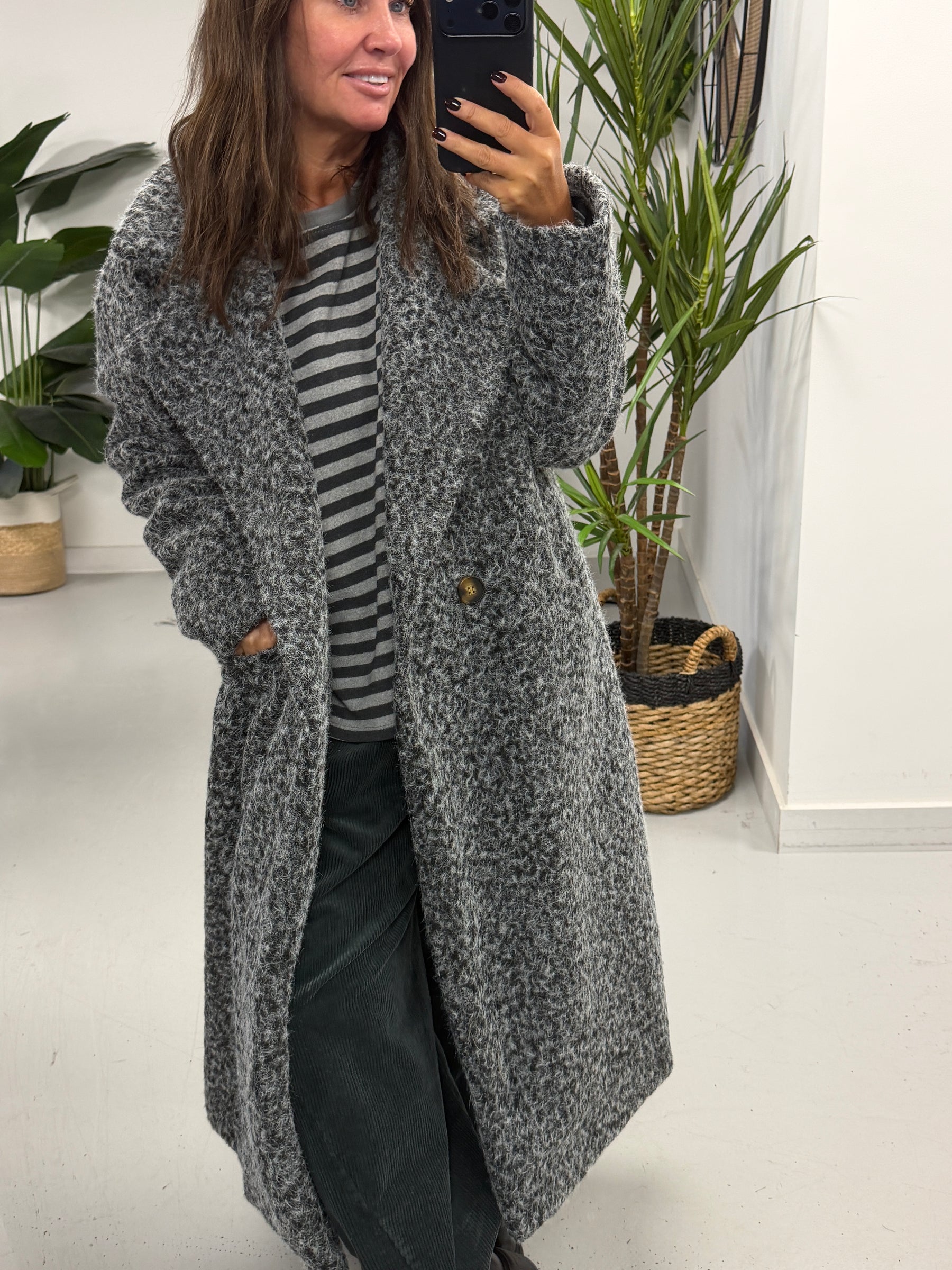 Dakota Boyfriend Coat  - Grey