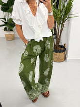 The Paisley Wide Leg Trouser - Khaki