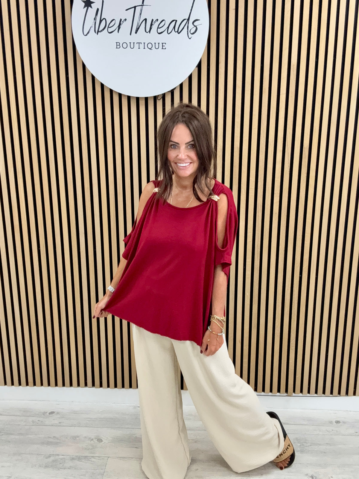 The Soft Knit Calle Cold Shoulder - Mulberry