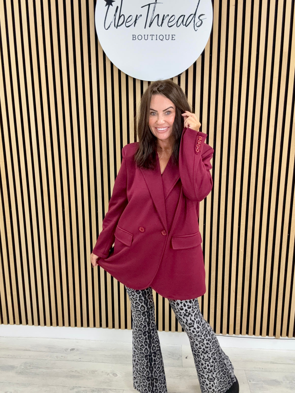 Molly Scuba Blazer  - Mulberry