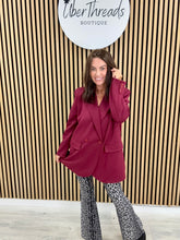 Molly Scuba Blazer  - Mulberry