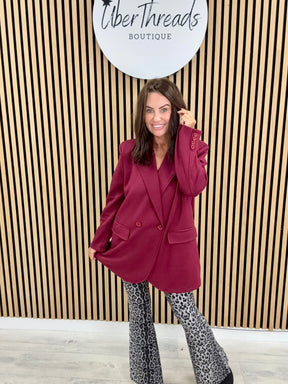 Molly Scuba Blazer  - Mulberry