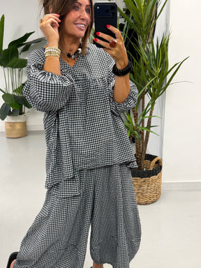 The Vichy Gingham Tunic - Black