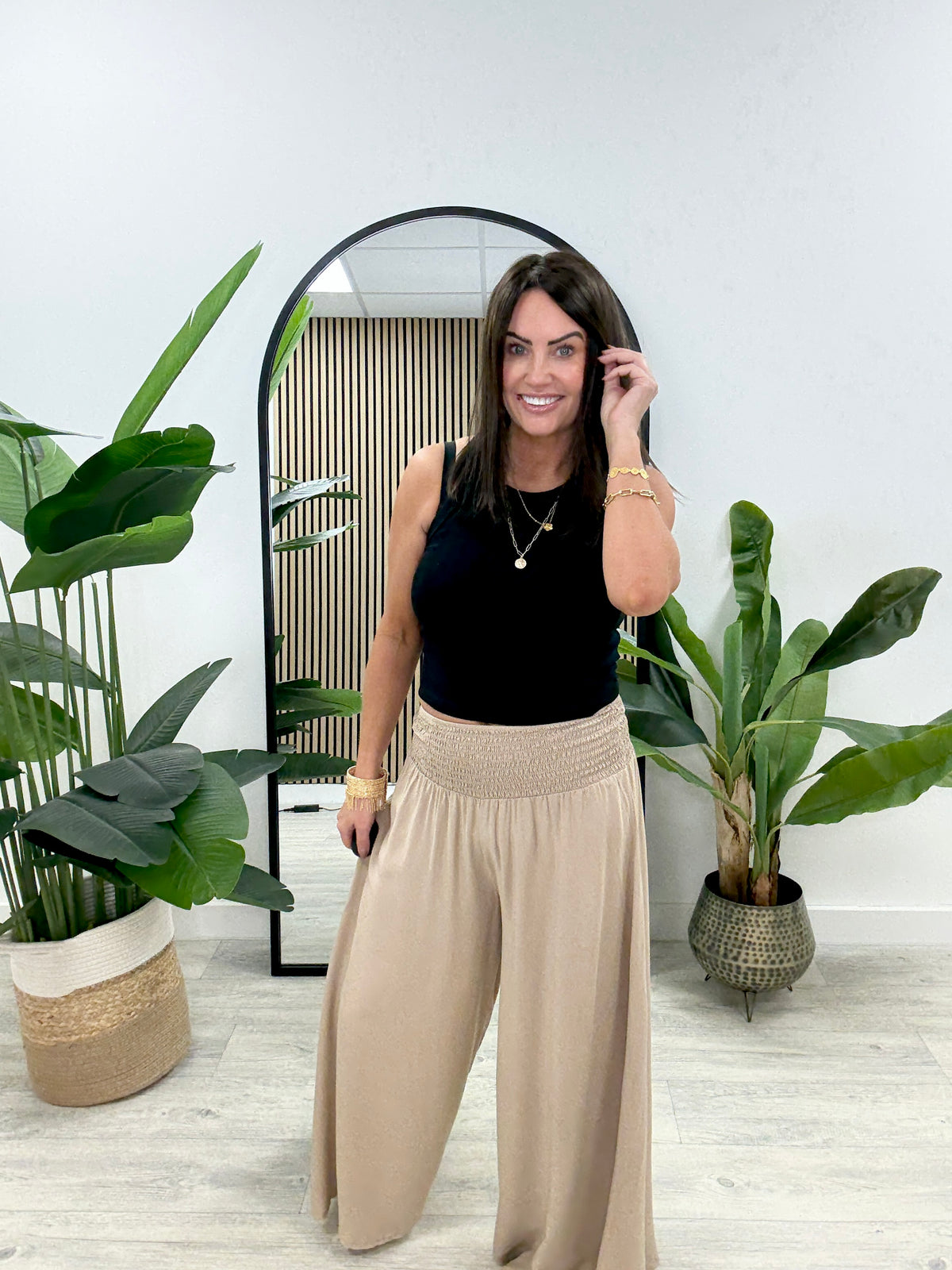 The Leyton Cropped Palazzos - Camel