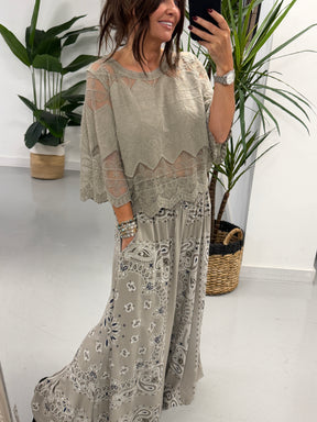 Seville Lace Top - Taupe