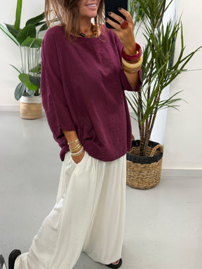 Basic Cotton Top - Wine Size 2
