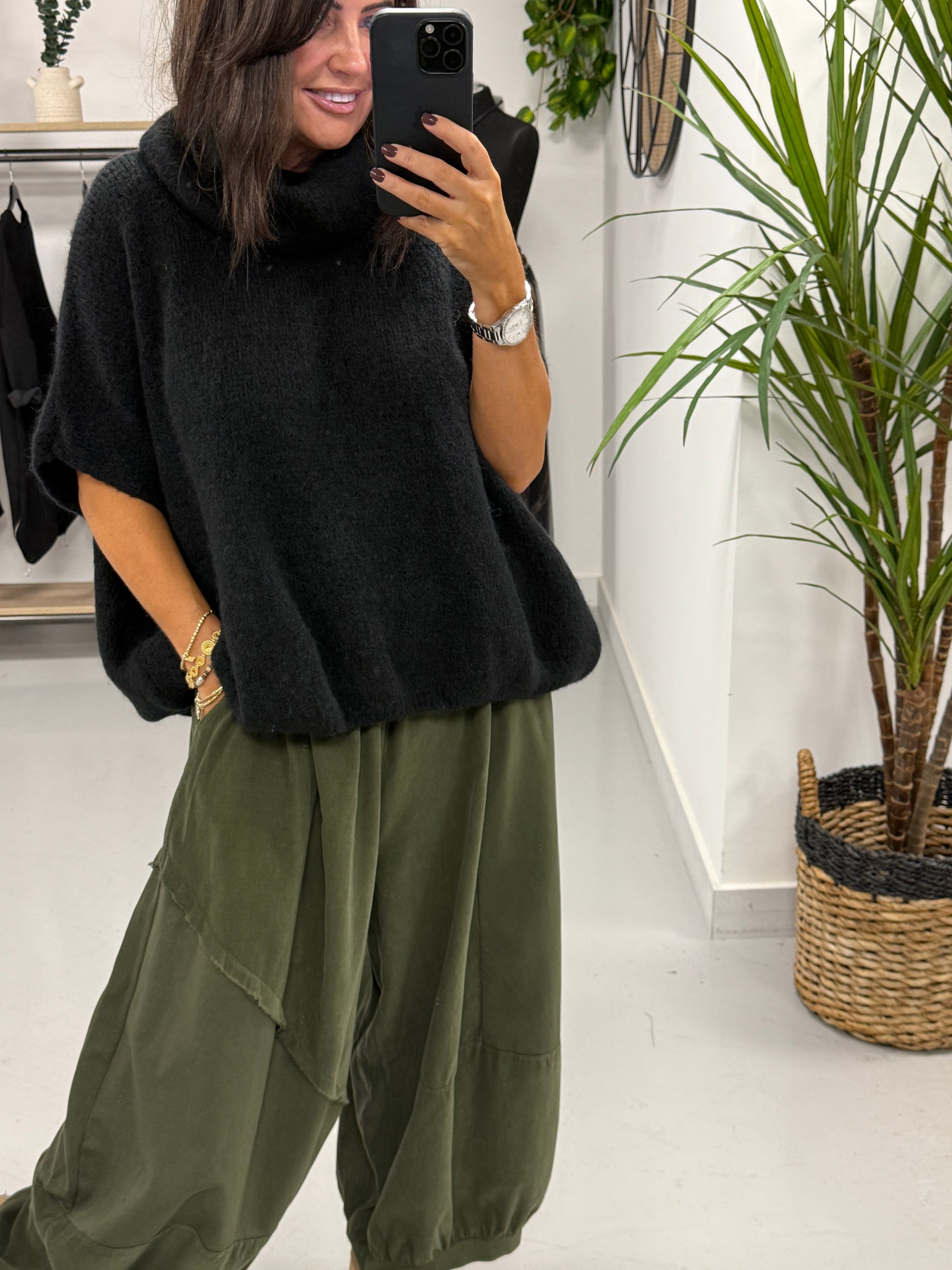 Needlecord Hybrid Cocoon Trouser - Khaki