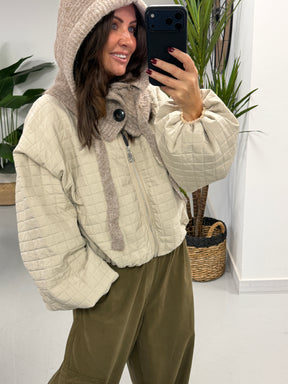 Ladies Button Snood - Oatmeal