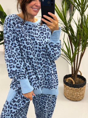 Animal Split Cuff Jersey - Blue