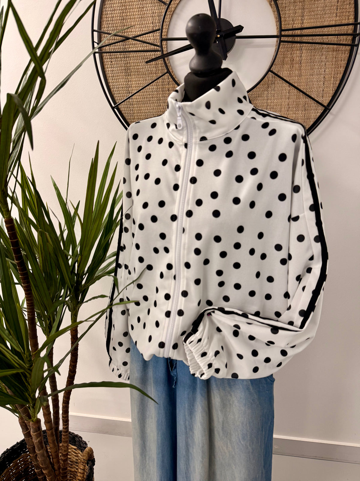 The Polka Stripe Jacket - White