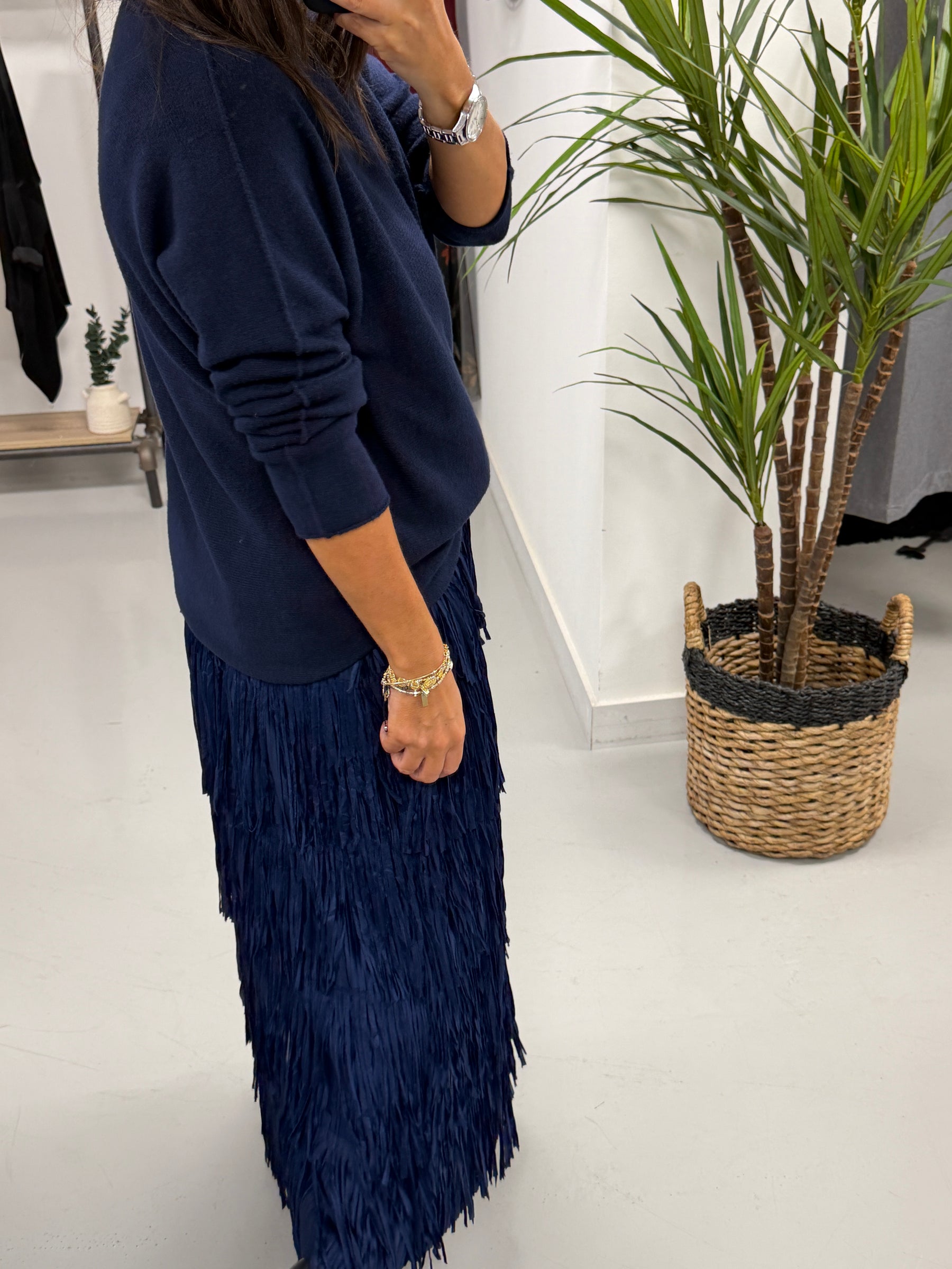 The Rio Tassle Skirt - Navy