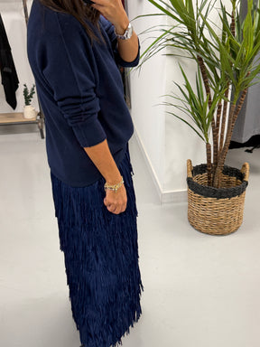 The Rio Tassle Skirt - Navy
