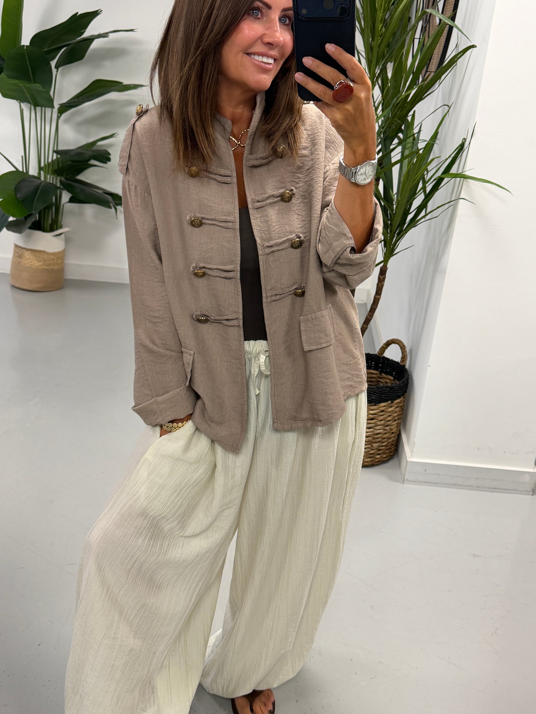 Military Jacket - Taupe (Pre Order)