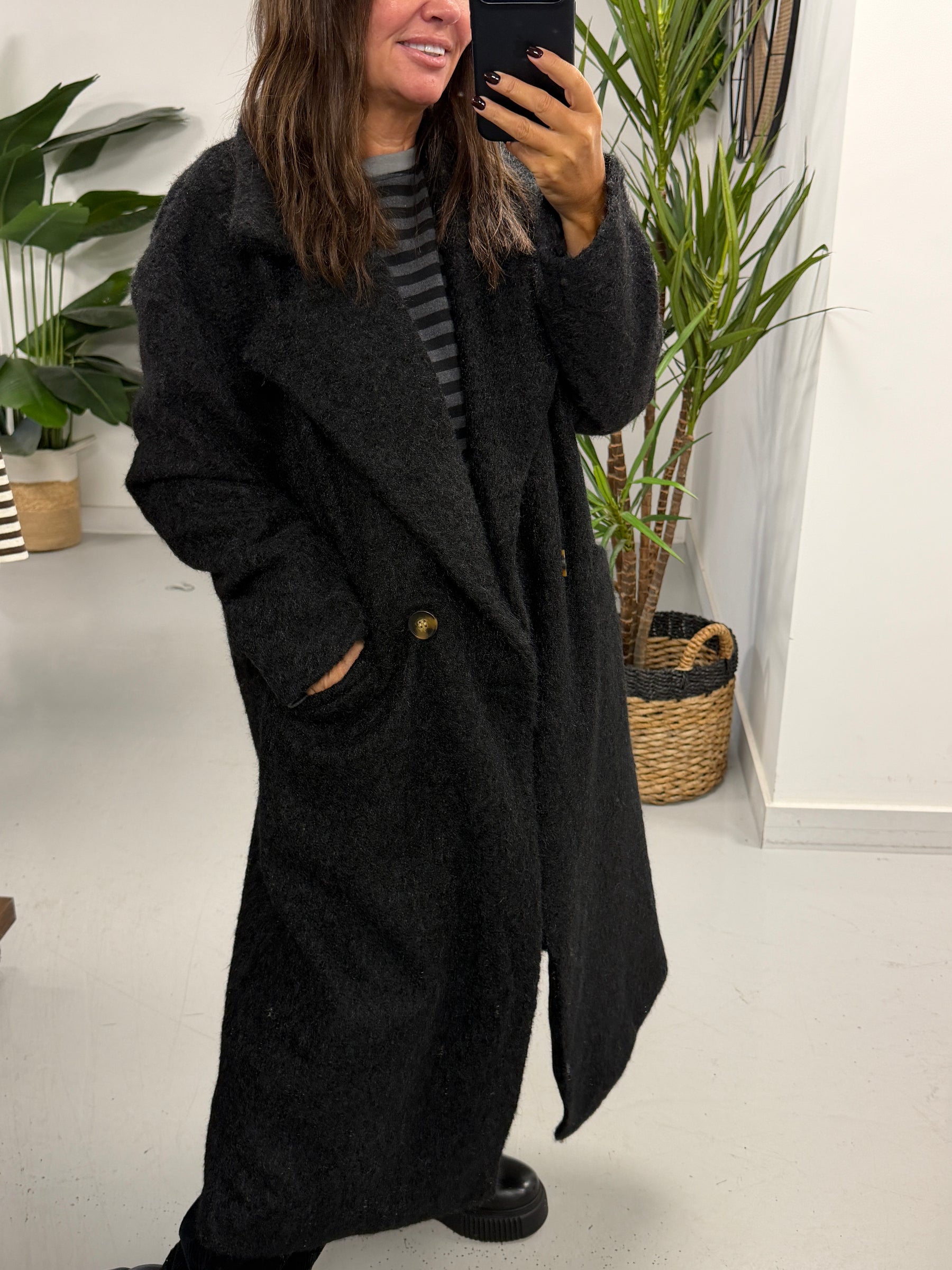 Dakota Boyfriend Coat  - Black