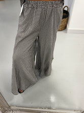 The Gingham Split Wide Leg Trousers - Chocolate