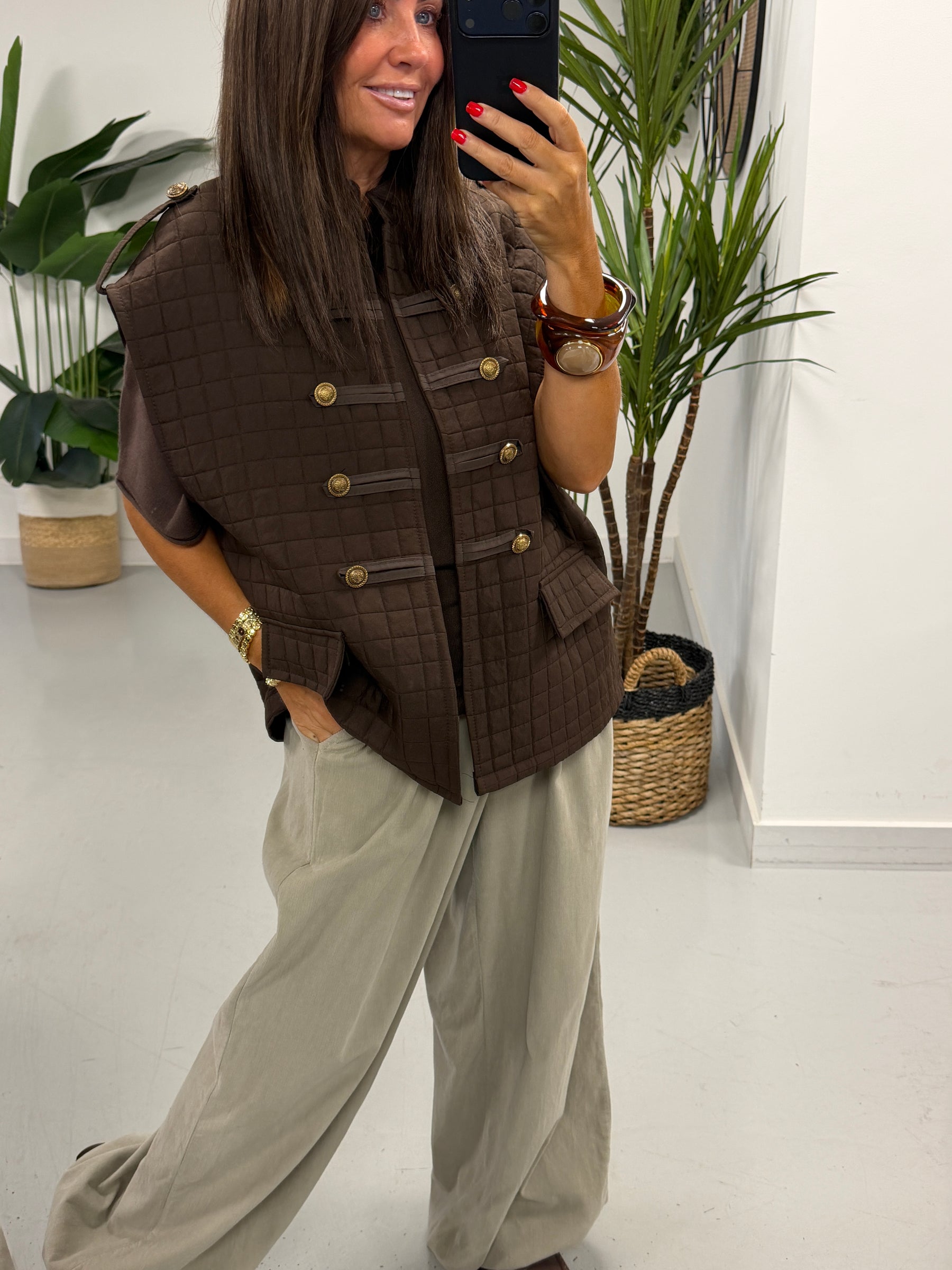 Military Lightweight Gilet - Chocolate