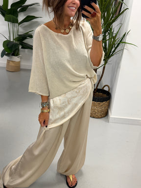 Scarf Balloon Trousers - Champagne