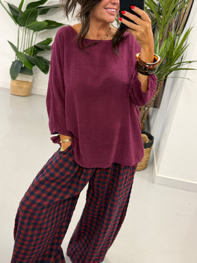 Basic Cotton Top - Wine