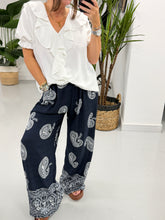 The Paisley Wide Leg Trouser - Navy