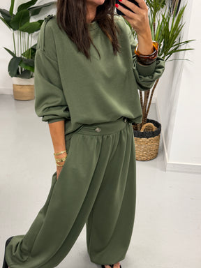 The Soft Touch Military Boxy Sweat - Khaki