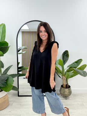 Ruched Vest - Black