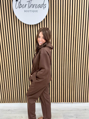 The Dalton Scuba Zip Hooded Tracksuit - Chocolate