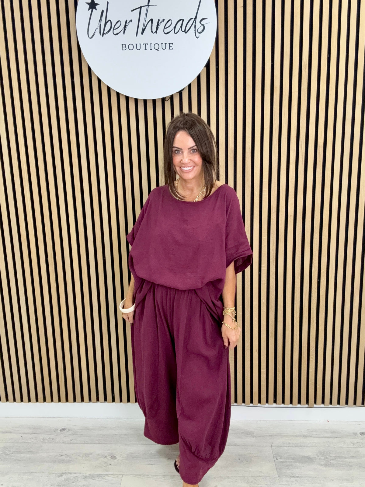 Sahara Cropped Pants - Mulberry