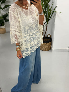 Seville Lace Tunic - Cream