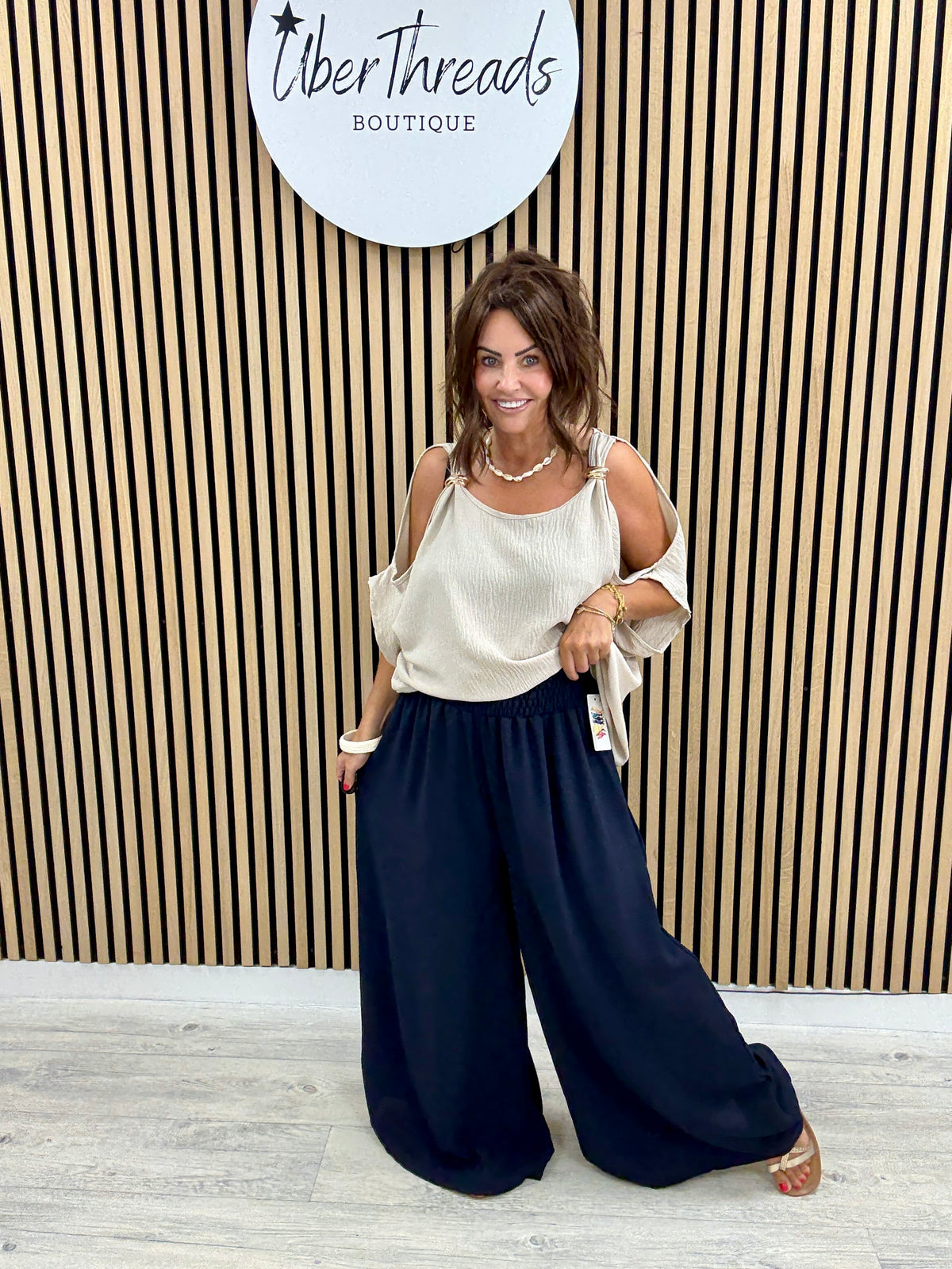 The Classic Palazzo - Navy (Plus)