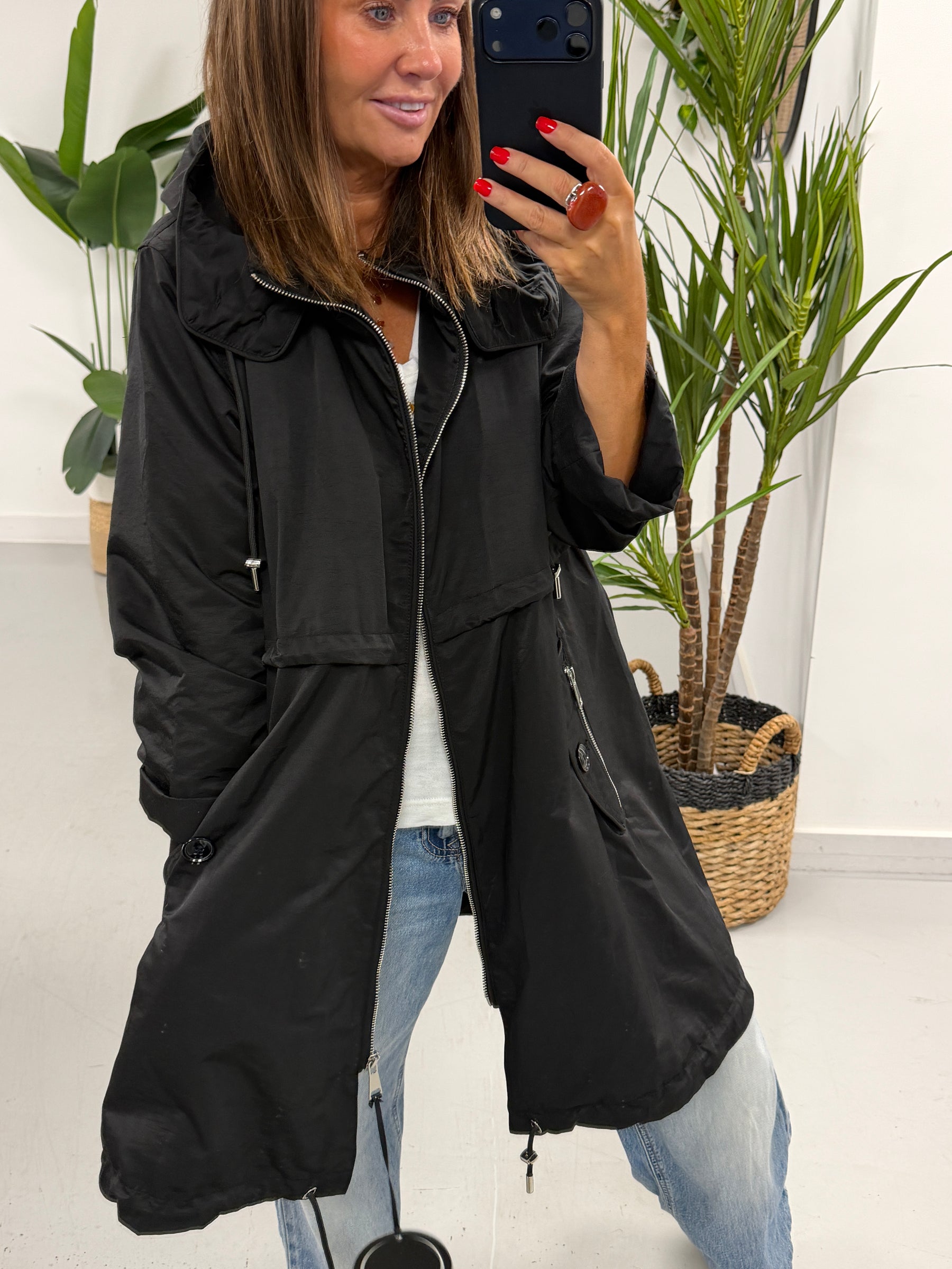 Fly Toggle Back Jacket - Black
