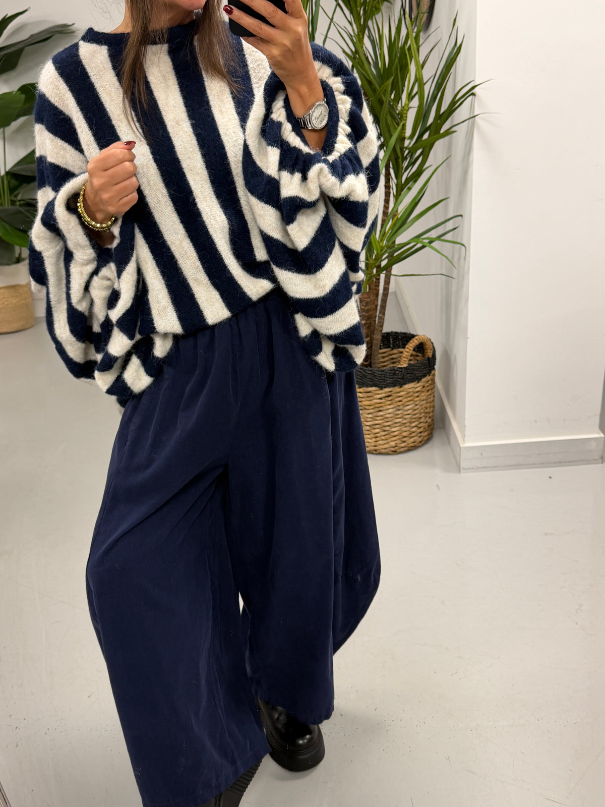 The Brooklyn Barrel Needlecord Joggers - Navy (Size 10-18)