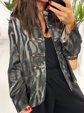 The Needlecord Military Jacket - Black/Grey