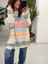 Oversized Stripe Knit Jumper  - pastel (12-20)