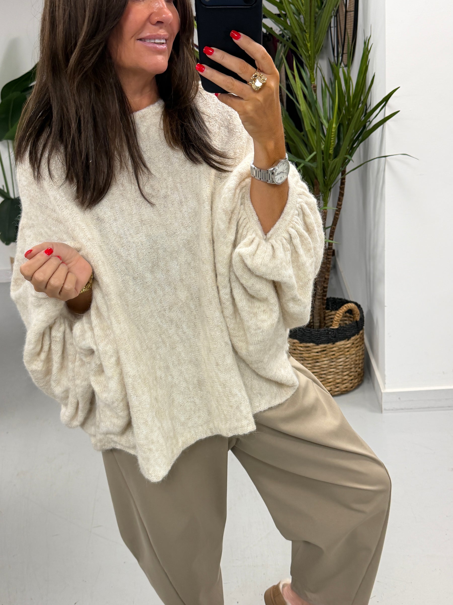 Zeta Otto Chunky Sleeve Knit - Cream