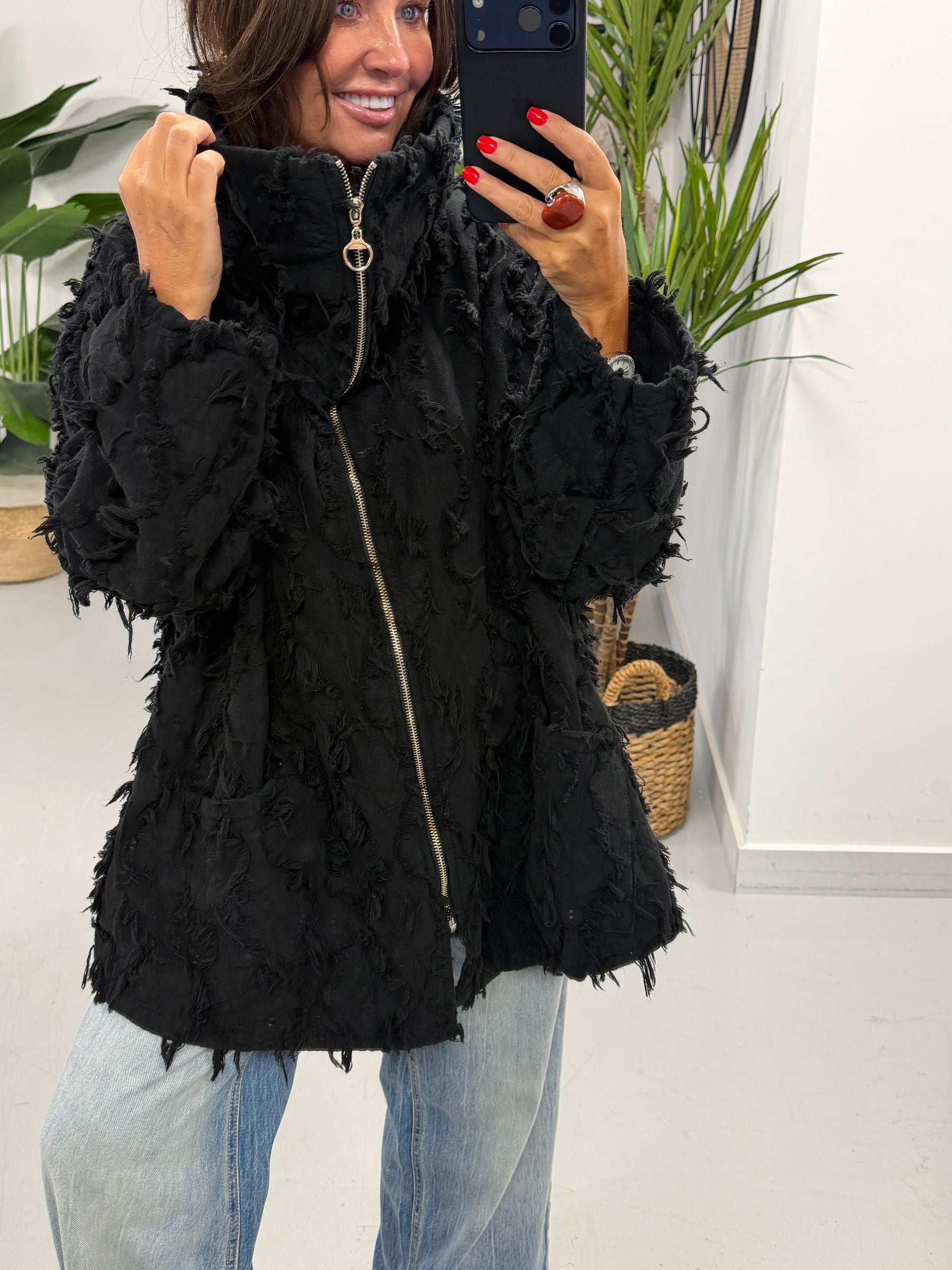 Shelby Shaggy Jacket - Black