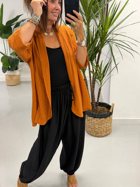 Crinkle Blazer - Rust