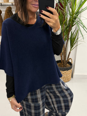 Gracie Crop Sleeve Knit - Navy