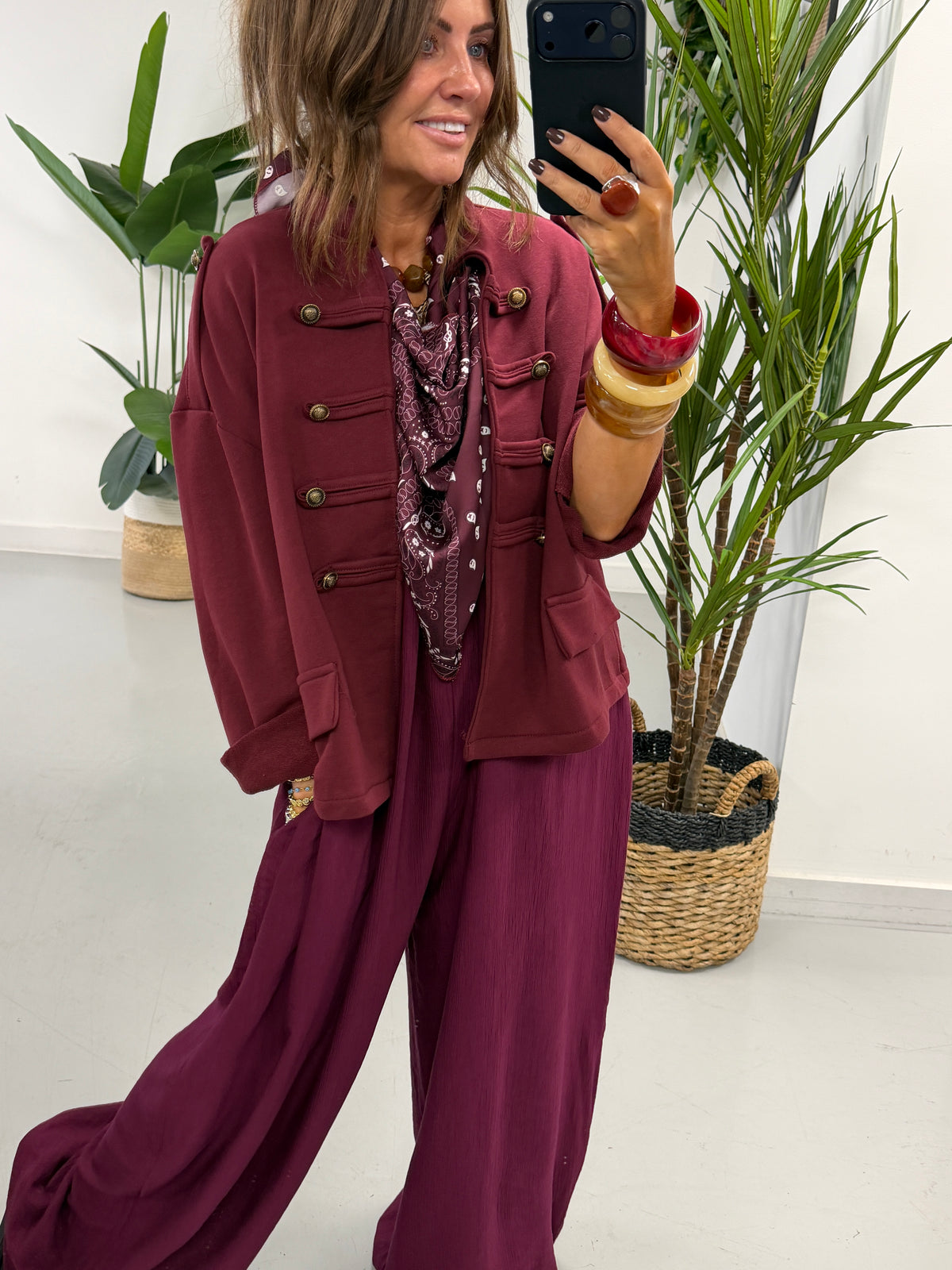 Zeta Otto Military Jacket - Wine