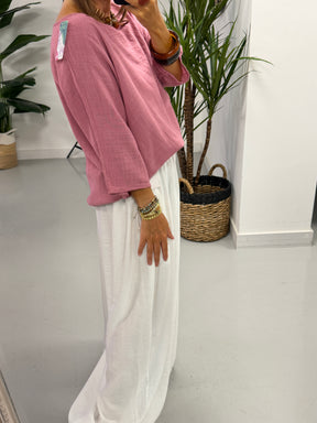 Basic Cotton Top -  Raspberry