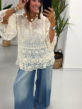 Seville Lace Tunic - Cream