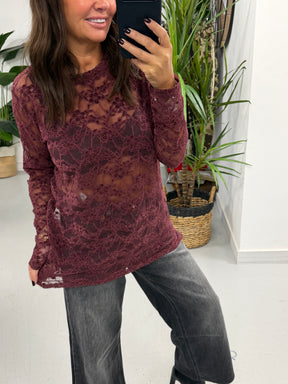 The Luna Lace Mesh - Aubergine (Size 10-16)