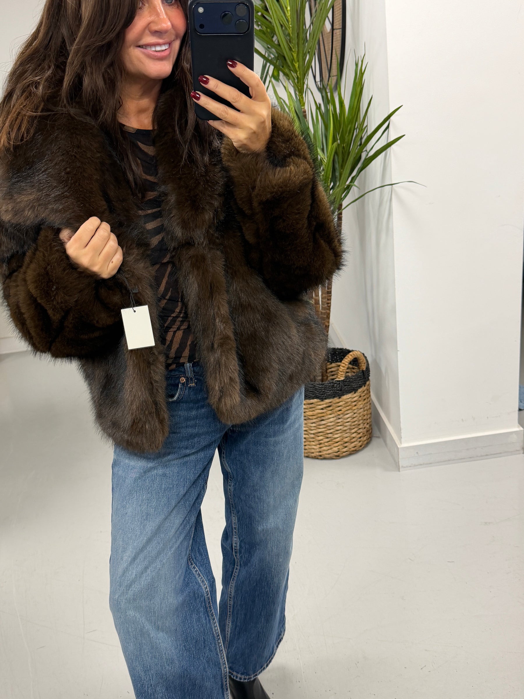 The Reversible PU/Faux Fur Jacket - Chocolate